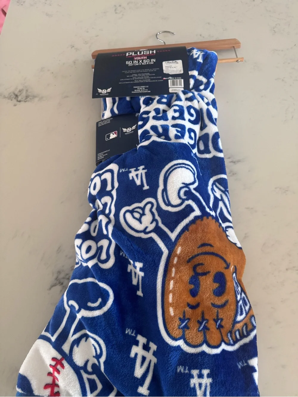 MLB Los Angeles Dodgers Plush Throw Blanket 50x60